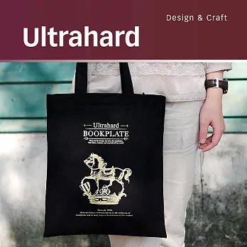 ultrahard Bookplate 藏書票肩背袋系列- 駿馬(黑)