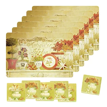 【米朵】名家插畫圖案防汙餐墊組-古典花園