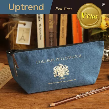 Uptrend V-plus 哈佛隨堂小筆袋 │藍金
