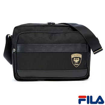 FILA職男簡約橫式隨身包(時尚黑)BMO-1302-BK