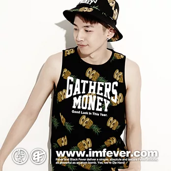 熱血FEVER GATHERS MONEY 背心-黑S黑色