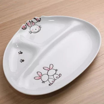 【西海陶器】小兔子分隔瓷盤