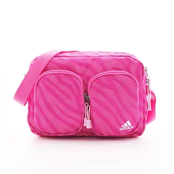 ADIDAS 雙口袋小側背包粉紅色