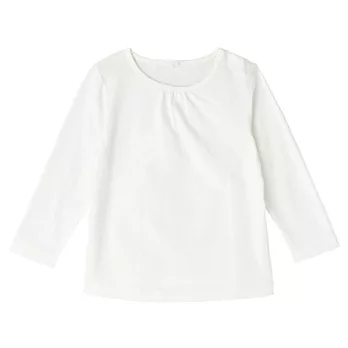 [MUJI 無印良品]女幼有機棉每日兒童服長袖T恤100柔白