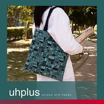 uhplus 散步手袋- 北歐小木屋(藍)