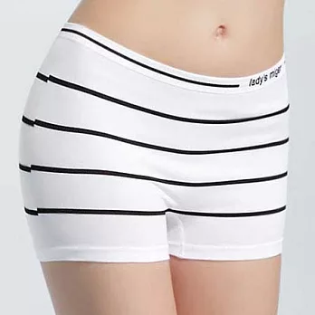 [MIGER密格內衣]一體成型無縫基本平口褲-SI-06B-台灣製-L/XL-條紋白