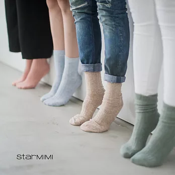 【STARMIMI】麻花織紋兔羊混毛襪*FREE米白