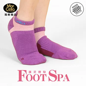 《瑪榭》Foot Spa系列.足弓腳踝加強舒適透氣機能女襪 - 台灣製M紫粉