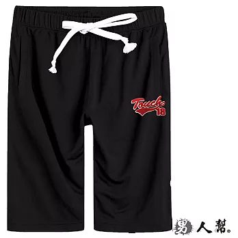 【男人幫】K0452*【潮流人氣Touch18 電鏽美式短褲】黑色 2XL號
