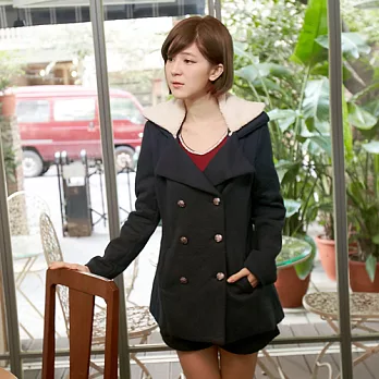 ROSE。皇家雙排釦長版大衣外套 藍系