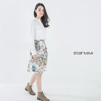 【StarMIMI】垂感大口袋素色長版襯衫*M白