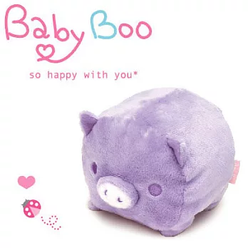 San-X 黑白豬毛絨公仔。紫色