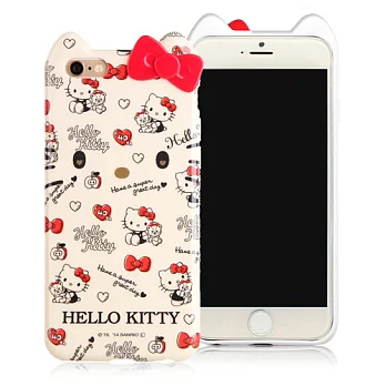 Hello Kitty iPhone 6 (4.7吋)滿版立體蝴蝶結TPU手機殼