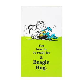 《sun-star》SNOOPY抱抱系列第二彈色紙長條便條本(綠)