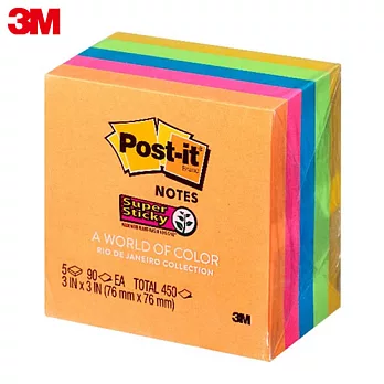 3M Post-it利貼 狠黏便條紙混色包 654-5SSUC