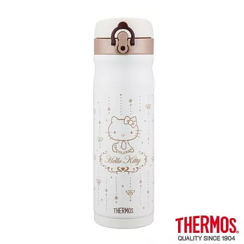 【THERMOS 膳魔師】Hello Kitty保溫瓶0.5L-宮廷篇(JMY-501KT-VAN)宮廷篇-白色
