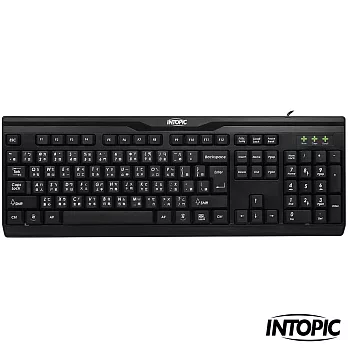 INTOPIC 廣鼎-USB標準鍵盤 KBD-USB-62質感黑
