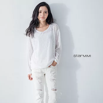 【STARMIMI】薄透感針織上衣*FREE白