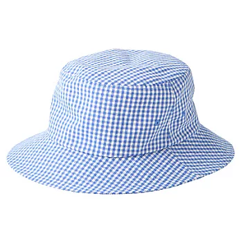 [MUJI 無印良品]棉質細格紋有簷帽藍色藍色