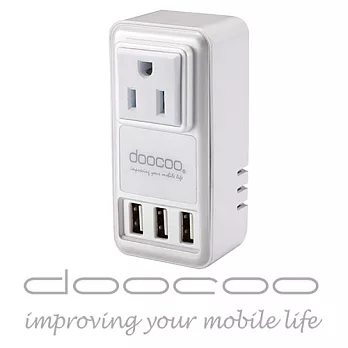 doocoo iCharger3 3埠 AC轉USB快充充電器白色