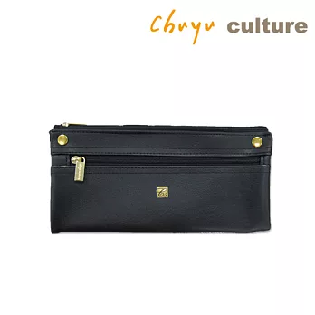 珠友 雙面對摺筆袋/扁形筆袋-Classic Style黑色