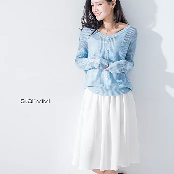 【STARMIMI】V領麻花針織上衣*FREE水藍