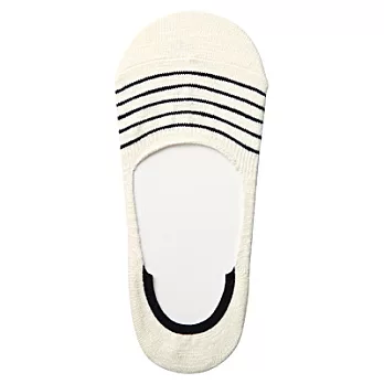 [MUJI 無印良品]女棉混麻橫紋腳跟防滑隱形襪柔白23~25cm柔白