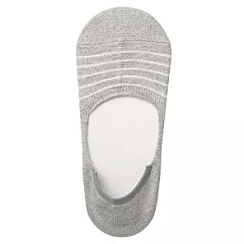 [MUJI 無印良品]女棉混麻橫紋腳跟防滑隱形襪淺灰23~25cm淺灰