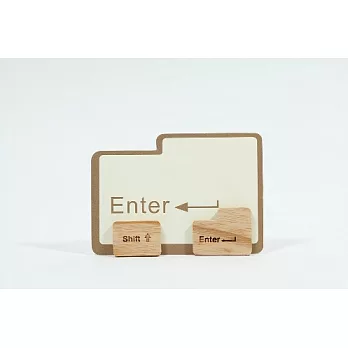 Unic天然原木造型磁鐵(Enter/Shift鍵)+精品禮卡