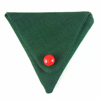 吃豆子△三角錢包△A12素色深綠