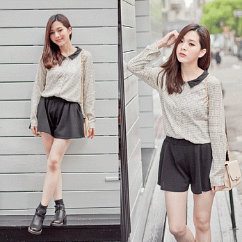 ROSE。簡單自然口袋褲裙 黑系