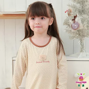 【Anny pepe】女童咖啡點點長袖洋裝_美國精梳棉110米印咖啡
