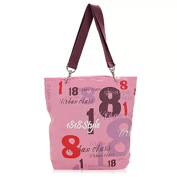 【1818】街頭甜心.潮流輕巧時髦撞色帆布肩背包/甜心粉(1800234-P)