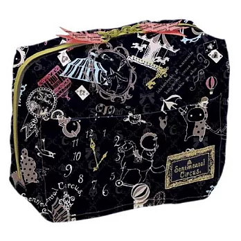 San-X 魔幻馬戲團黑色經典系列方型化妝包(大容量)