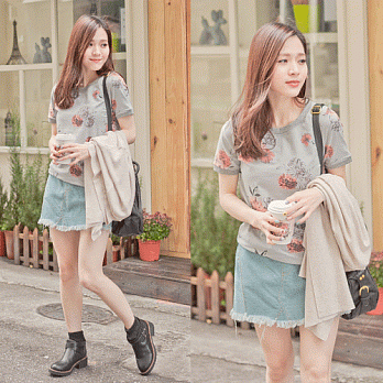 ROSE。俏皮感牛仔褲裙 淺藍系