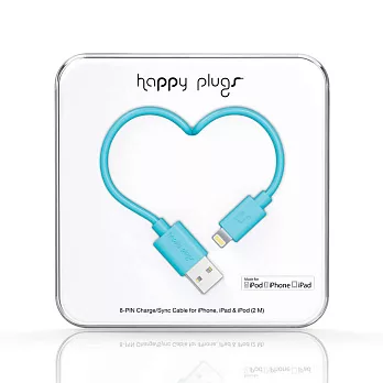 Happy plugs Lightning對USB-8pin充電傳輸線(2m) -土耳其藍