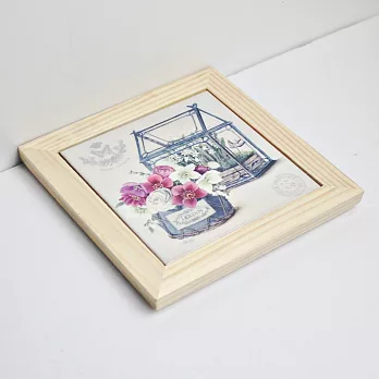 【米朵】名家插畫圖案實木磁磚隔熱墊-花束角落A