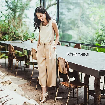【StarMIMI】單摺厚料寬版西裝褲*S淺卡其
