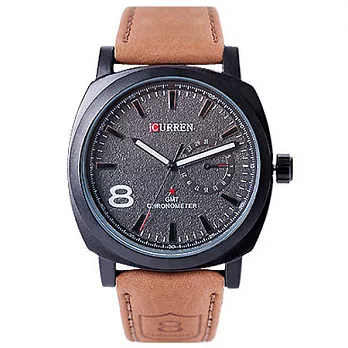 Watch-123 卡瑞恩-移動世界-復刻古典菁英玩家腕錶 (2色可選)褐色x黑色面