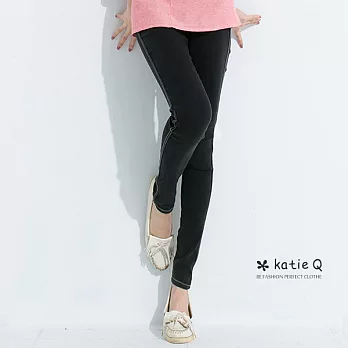 【KatieQ】美腿革命彈力牛仔窄管褲(4色)-M-XLM黑