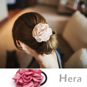 【Hera】赫拉韓款古典淡雅大玫瑰花髮圈/髮束(玫瑰紅)