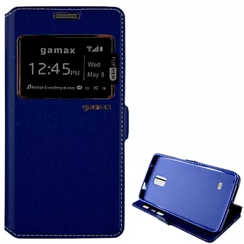 視窗款側掀皮套 Samsung Galaxy Note 4藍色