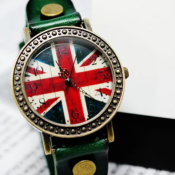 BOBO-1886 復古英倫風情皮革錶(綠色)