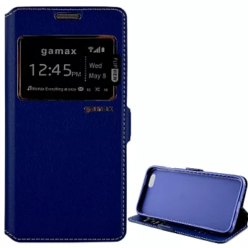 視窗款側掀皮套 Apple iPhone 6 Plus (5.5吋)藍色