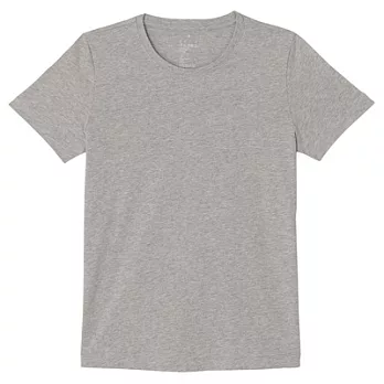 [MUJI]女有機棉圓領短袖T恤L淺灰