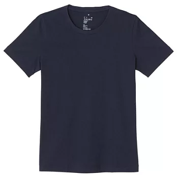 [MUJI]女有機棉圓領短袖T恤S暗藍