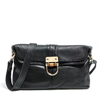 CHENSON 經典竹節磁扣兩用信封包 黑(W06105-3)