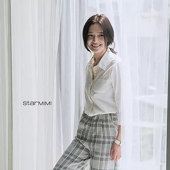 【StarMIMI】素色領內條紋襯衫*FREE白