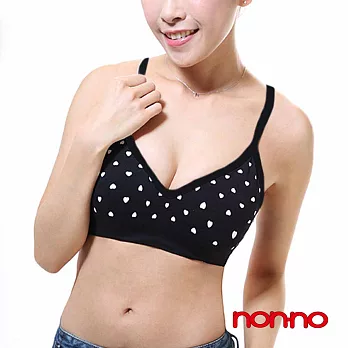 【non-no儂儂】愛心點點托高集中無縫胸衣M黑色-M