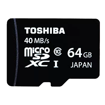 TOSHIBA 64GB microSDXC UHS-I C10 40M/s 記憶卡